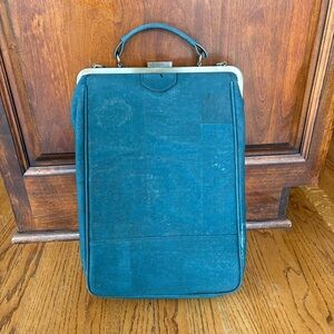 Stylish Teal Canvas Laptop Bag